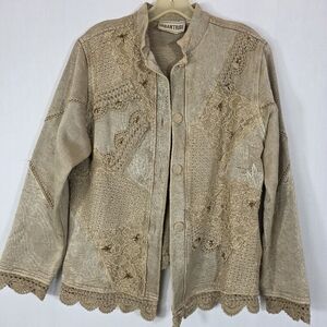 Urban Tribe Boho Patchwork Embellished Jacket - Size M